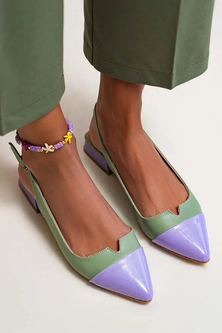 VITTORIA | Elegant ballet flats with pointed toe and bicolor details for a refined style
