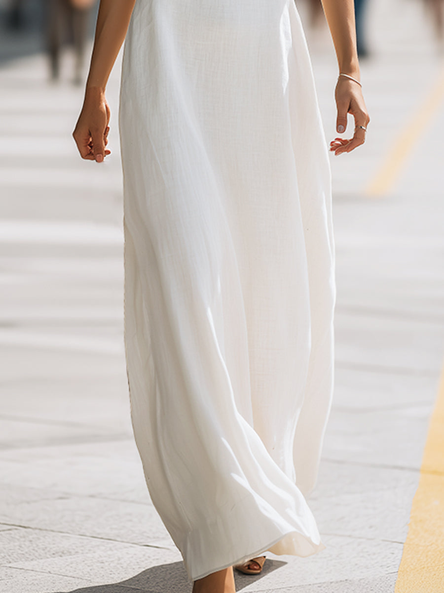 Twist Halter Neck Flowing Maxi Dress