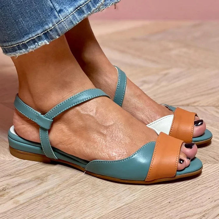 GINEVRA | Elegant Tricolore Open-Toe Sandals for a Sophisticated Look
