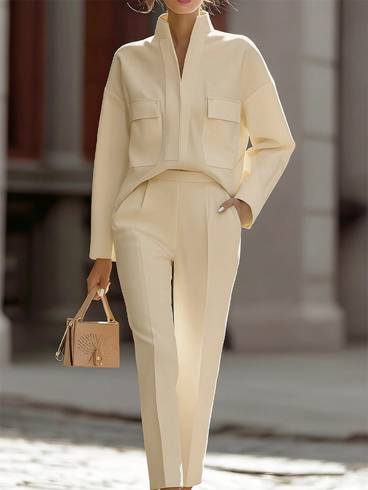 Luxe Oversized Shirt &amp; Tailored Trouser Two-Piece Set