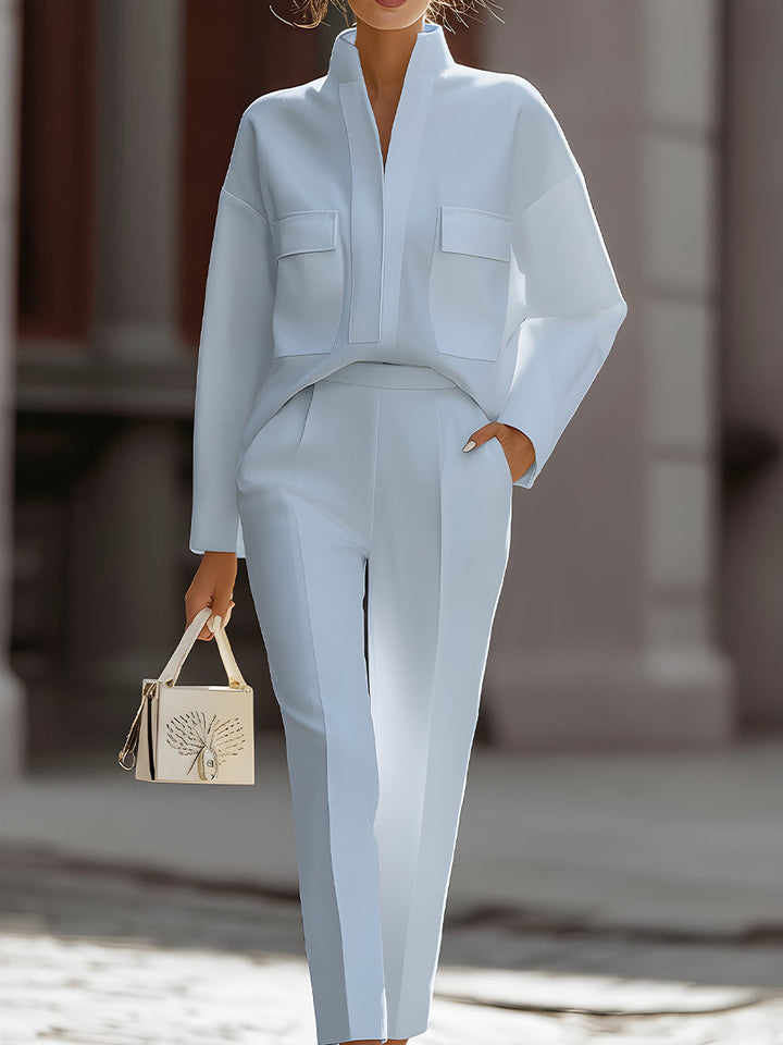 Luxe Oversized Shirt &amp; Tailored Trouser Two-Piece Set