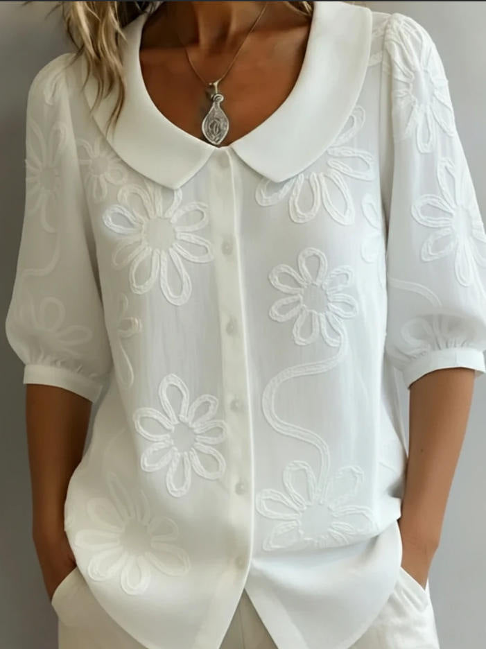 Lily™ | Floral Embroidered Blouse