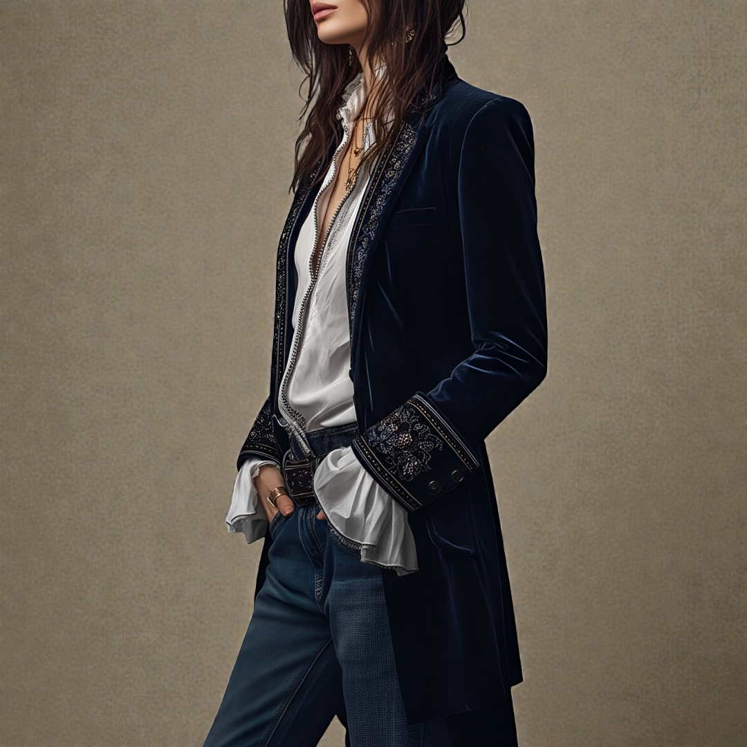 Elise™ | Velvet Statement Blazer