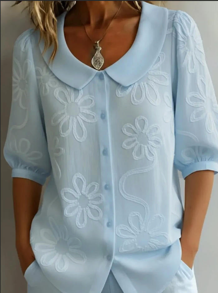 Lily™ | Floral Embroidered Blouse