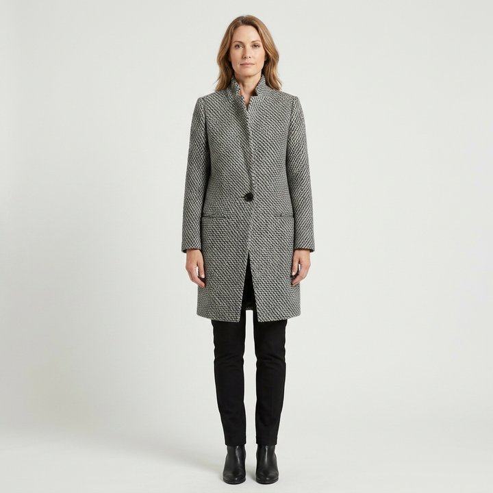 CLAUDIA™ | WOOL BLEND HOUNDSTOOTH COAT