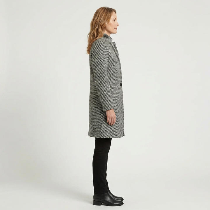 CLAUDIA™ | WOOL BLEND HOUNDSTOOTH COAT